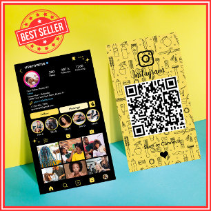 Cartão de Visita Instagram Salão Amarelo Brilhante