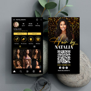 Cartão De Visita Instagram Salão de Foto do Cabelo de Foto do Spark