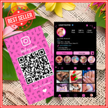 Instagram Salão de Unhas Rosa | Código QR de Mídia