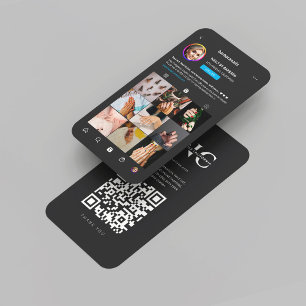 Cartão De Visita Instagram-se a Nail Artist Salon Monogramam