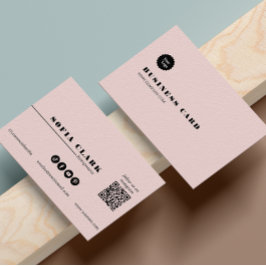 Cartão De Visita Instagram Siga-Nos Código Qr Rosa e Preto