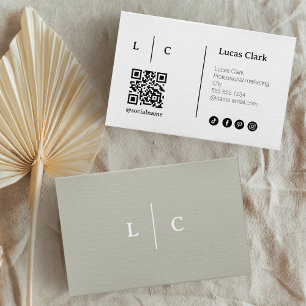 Cartão De Visita Instagram Siga-Nos Código Qr Tendência Mínima Mode