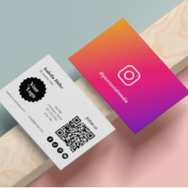 Cartão De Visita Instagram Siga-Nos Promocional De Código Qr Modern