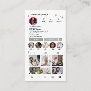 Cartão De Visita Instagram Social Media Sage Conecte-se Conosco QR