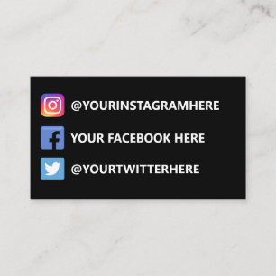 Cartão De Visita Instagram Twitter Facebook