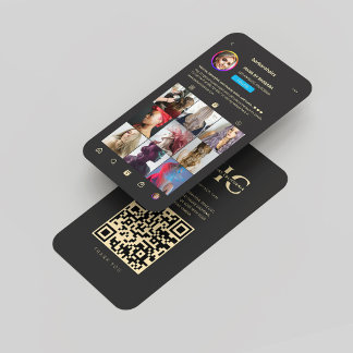 Cartão De Visita Instagrama de Monograma Preto do Hairstylist Moder