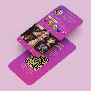 Cartão De Visita Instagrama Estético Rosa Dourado Moderno