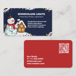 Cartão De Visita Instalação de Luzes de Natal QR