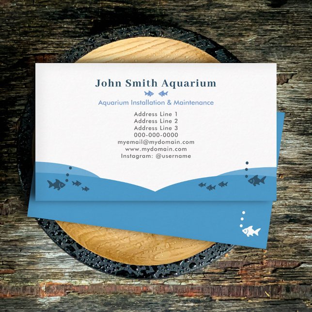 Cartão De Visita Instalação e manutenção de aquários de peixe (Fish Aquarium Installation & Maintenance Business Card)