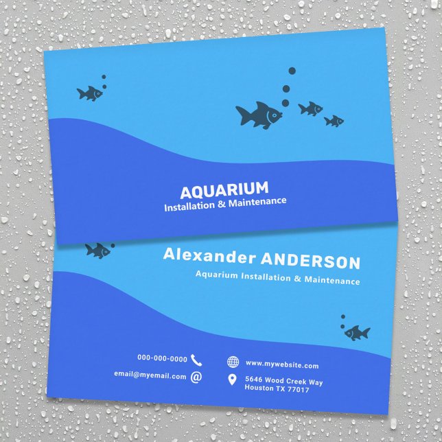 Cartão De Visita Instalação e manutenção do aquário - Peixe (Aquarium Installation & Maintenance - Fish Business Card)