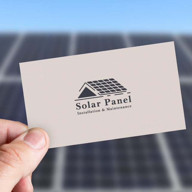Cartão De Visita Instalação e manutenção do painel solar (Solar Panel Installation & Maintenance Business Card)