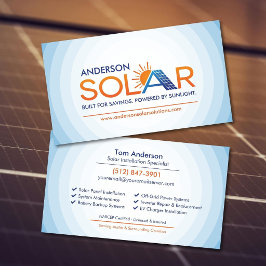Cartão De Visita Instalação Moderna de Painel Solar Profissional