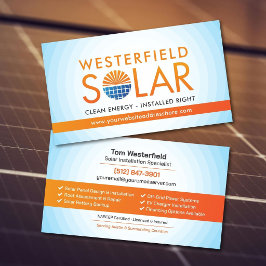 Cartão De Visita Instalação Moderna e Profissional de Painéis Solar