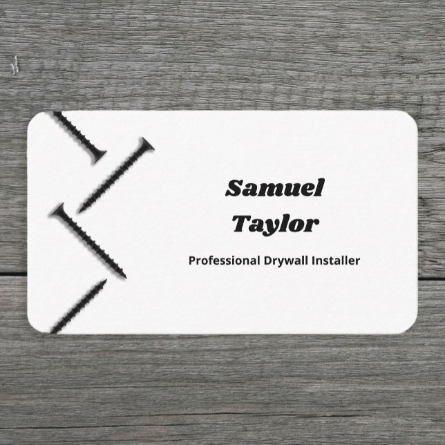 Cartão De Visita Instalador de Drywall (Drywall Installer Business Cards)