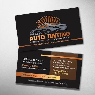 Cartão De Visita Instalador de Filme de Janela de Tintura Automotiv