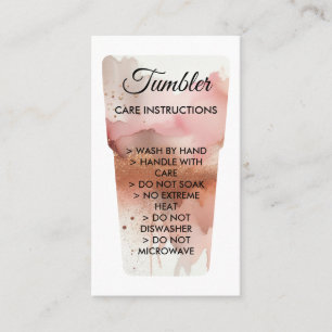 Cartão De Visita Instrução de Cuidado com Caneca de Tumbler Impress