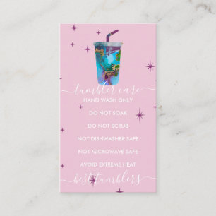 Cartão De Visita Instrução de cuidados com o Tumbler