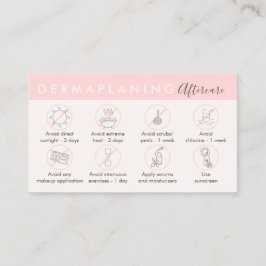 Cartão De Visita Instrução de Pós-Cuidados com Dermaplaning Rosa Be