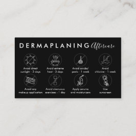 Cartão De Visita Instrução de Pós-Tratamento de Dermaplaning Preto
