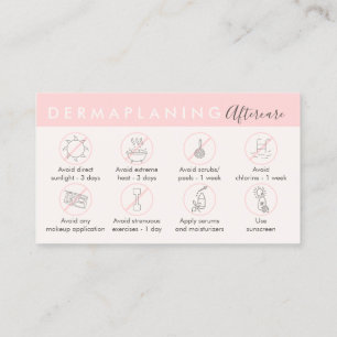 Cartão De Visita Instrução de Pós-Tratamento de Dermaplaning Rosa B