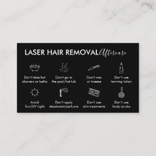 Cartão De Visita Instrução de remoção de cabelo preto laser depois