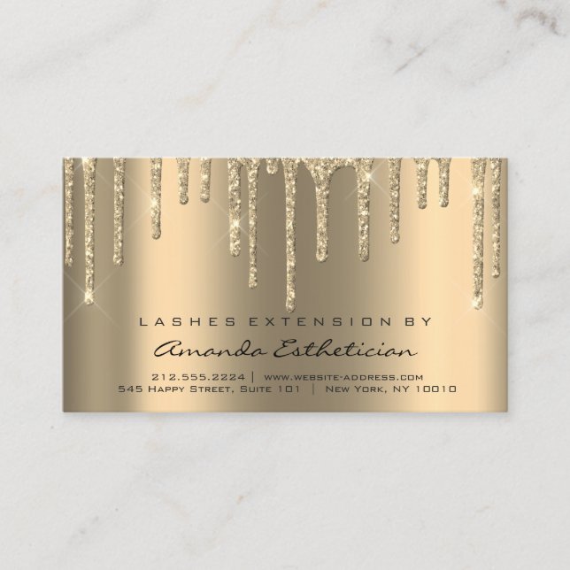 Cartão De Visita Instruções Após Cuidados Lash Extensão Dips Glitte (Frente)