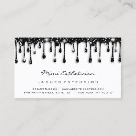Cartão De Visita Instruções Após Cuidados Lash Glitter Black Drives
