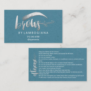 Cartão De Visita Instruções após o tratamento ・ Cinza azul de 