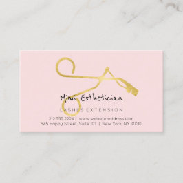 Cartão De Visita Instruções de acompanhamento Curva Lash Dourada Ro