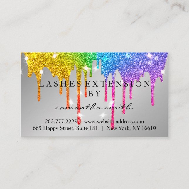 Cartão De Visita Instruções de acompanhamento Lash Discos Dourados  (Frente)