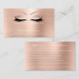 Cartão De Visita Instruções de acompanhamento Lashes Extensão Branc