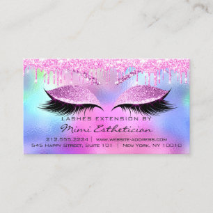 Cartão De Visita Instruções De Cuidados Eyelash Rosa Pink