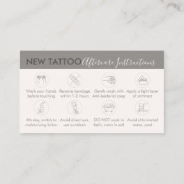 Cartão De Visita Instruções de Cuidados Pós-Tatuagem Arte Corporal 