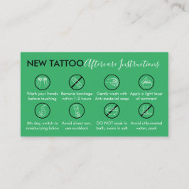 Cartão De Visita Instruções de Cuidados Pós-Tatuagem Corpo Ícone Ve