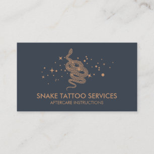 Cartão De Visita Instruções de Cuidados Pós-Tatuagem de Cobra