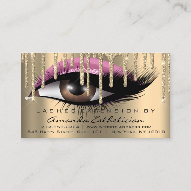 Cartão De Visita Instruções de Cuidados Secundários Eyelash Extensã (Frente)