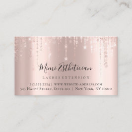 Cartão De Visita Instruções de Cuidados Secundários Eyelash Rosa Be