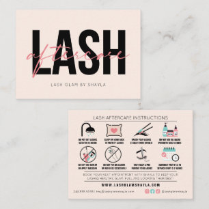 Cartão De Visita Instruções de Lash Após Cuidados - Extensões E