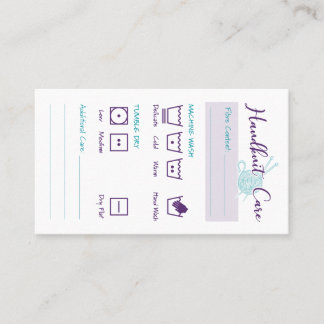 Cartão De Visita Instruções de lavagem da placa de assistência do k