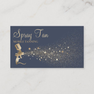 Cartão De Visita Instruções de Pós-Cuidado Navy Golden Spray Tannin