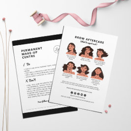 Cartão De Visita Instruções de pós-cuidados permanentes de maquilha