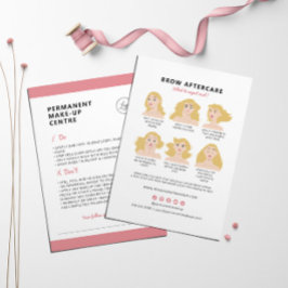 Cartão De Visita Instruções de pós-cuidados permanentes de maquilha