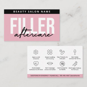 Cartão De Visita Instruções de pós-tratamento de enchimento de l