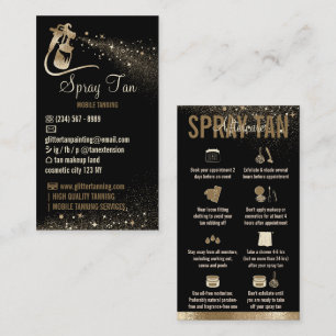 Cartão De Visita Instruções de Pós-Tratamento do Spray Tan Dispa