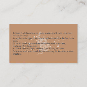 Cartão De Visita Instruções de pós-tratamento para a tatuagem de co