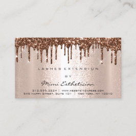 Cartão De Visita Instruções depois do tratamento Lash Rosa Dourado 