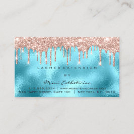 Cartão De Visita Instruções depois do tratamento Lash Rosa Dourados