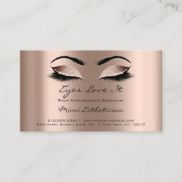 Cartão De Visita Instruções do Cuidado Trava Lashes Rosa de Extensã