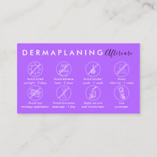Cartão De Visita Instruções do pôster de cuidados pós-dermaplaning