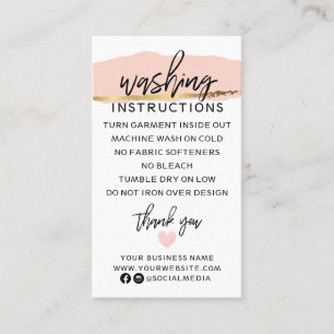 Cartão De Visita Instruções Modernas de Lavagem Serviço de Camis